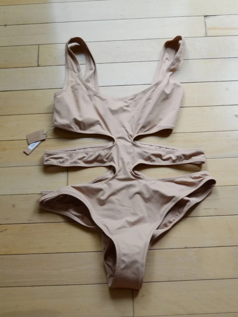 Skims Almond Monokini One Piece Swimsuit Size XL NWT